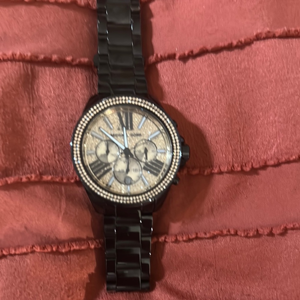 Michael Kors Black and Silver Women's Watch